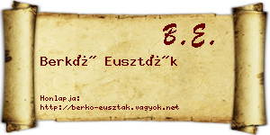 Berkó Euszták névjegykártya